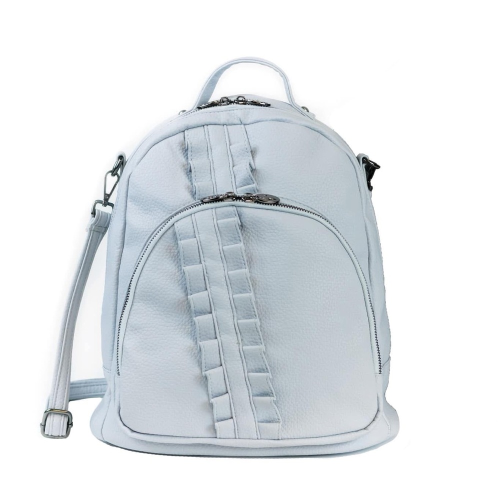 Concealed Leather Backpack Grey
